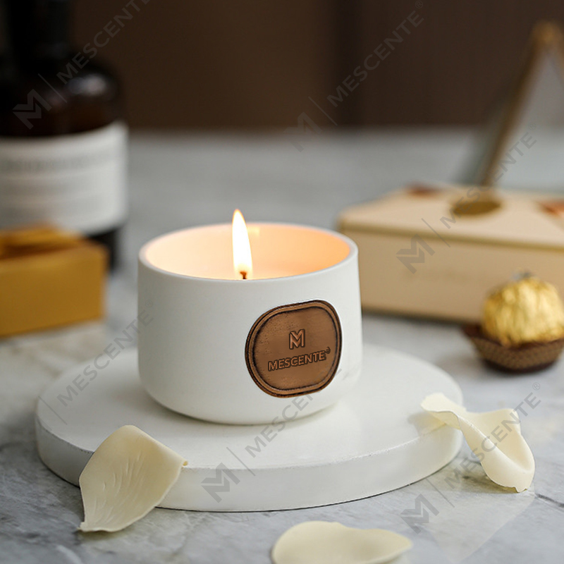 M&Scent private label ceramic custom scented coconut wax candle gift sets