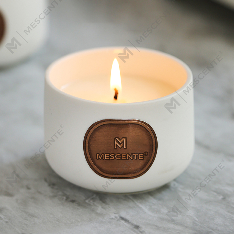 M&Scent private label ceramic custom scented coconut wax candle gift sets