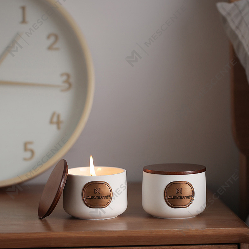 M&Scent private label ceramic custom scented coconut wax candle gift sets