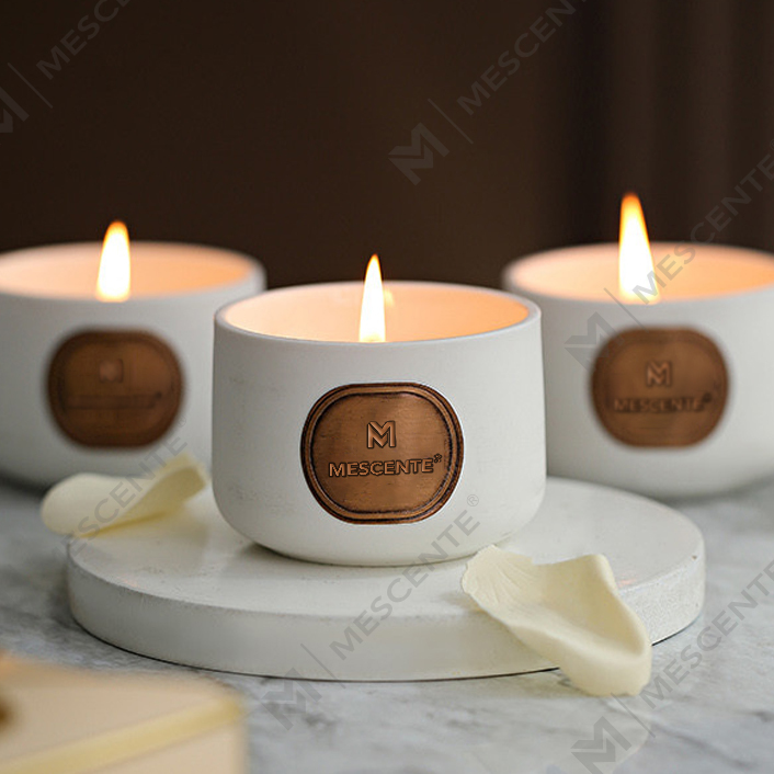 M&Scent private label ceramic custom scented coconut wax candle gift sets