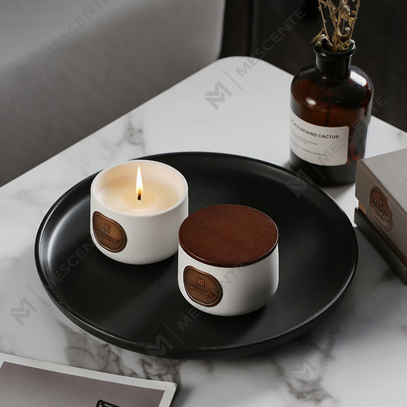 M&Scent private label ceramic custom scented coconut wax candle gift sets