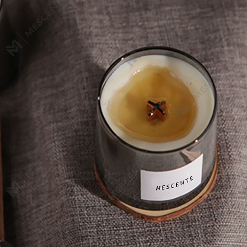 M&Scent luxury glass jars crystal wooden wicks scented soy wax candle, wedding candles