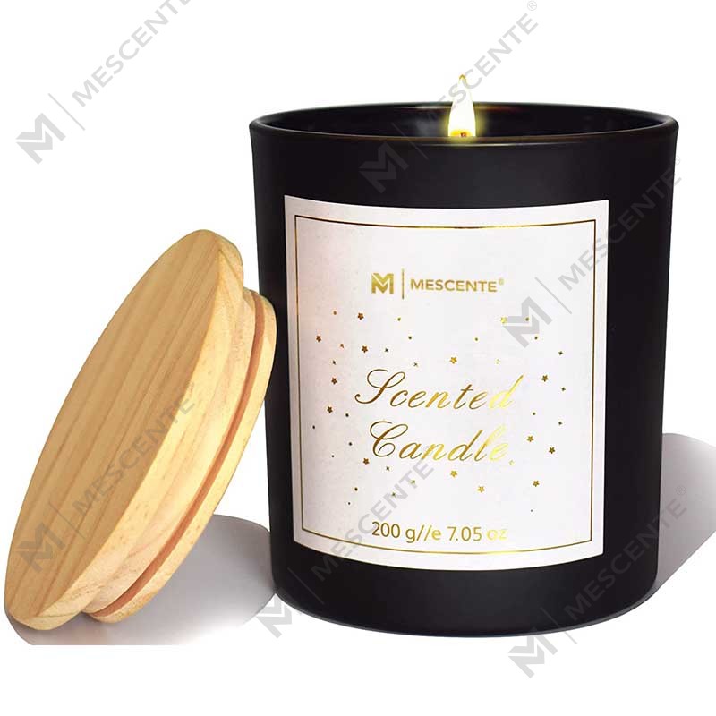 M&Scent Custom Logo Mini Round Crystal Glass Bottle Strong Coffee Soy Wax Scented Candles with Box in Bulk