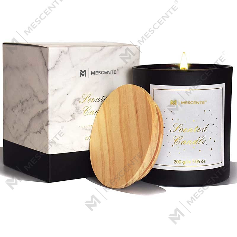 M&Scent Custom Logo Mini Round Crystal Glass Bottle Strong Coffee Soy Wax Scented Candles with Box in Bulk