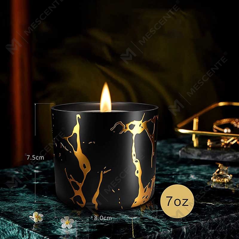 Luxury Big Size Custom Personalized Ceramic Home Decor Cereal Gold Candle Jar Handmade Soy Wax Scented Candles Gifts Set