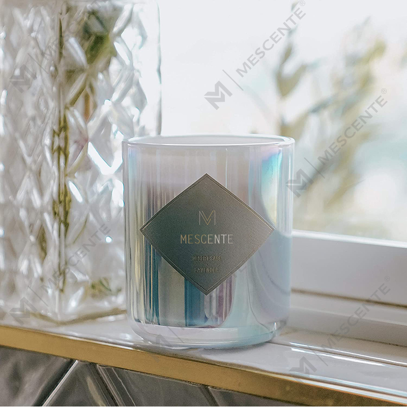 Empty Frosted Clear Glass White Black Wick Candle Jars With Lid