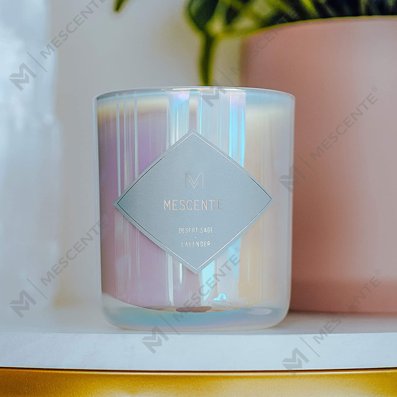 Empty Frosted Clear Glass White Black Wick Candle Jars With Lid