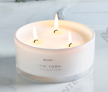 Mescente Wholesale Private Label Glass Jar 3 Wick 100% Soy Wax Scented Candle