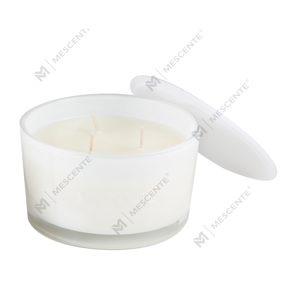 Mescente Wholesale Private Label Glass Jar 3 Wick 100% Soy Wax Scented Candle