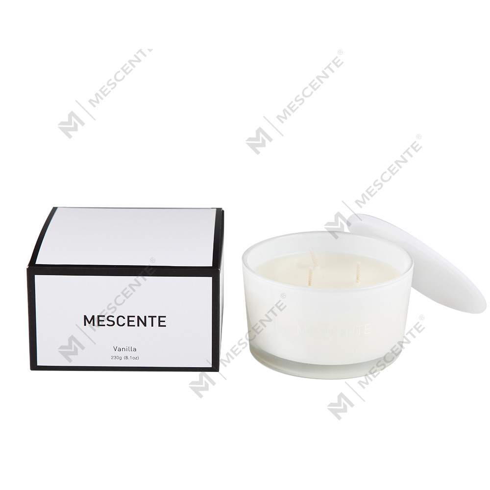 Mescente Wholesale Private Label Glass Jar 3 Wick 100% Soy Wax Scented Candle