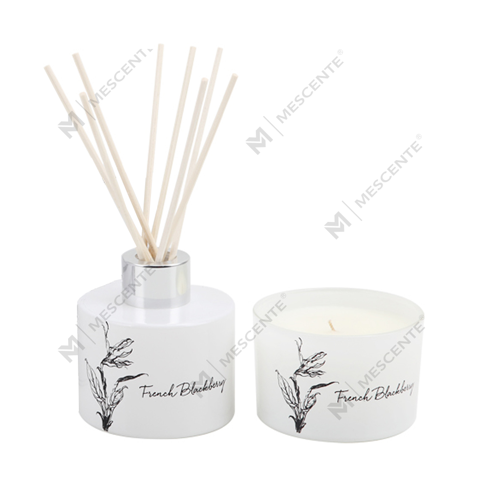 Mescente wholesale luxury private label aroma reed diffuser and scented candle gift set