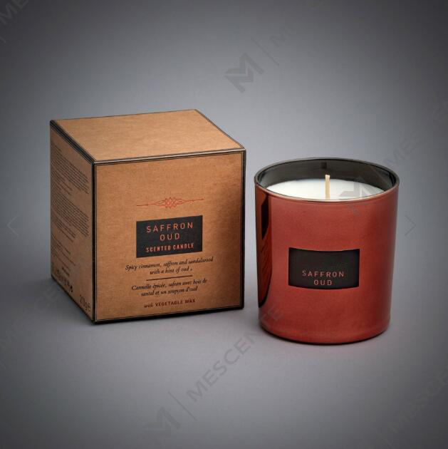 540g large capacity mirror glass scented soy candle