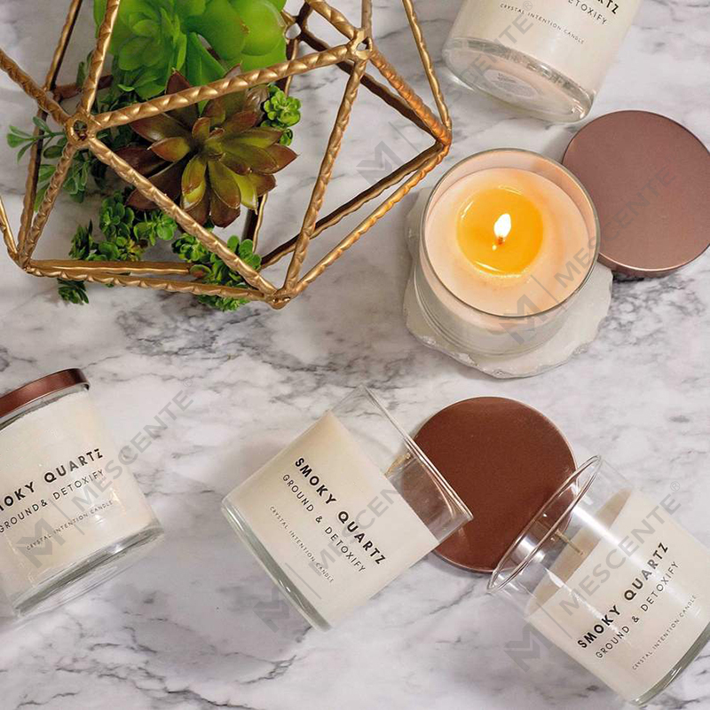 M&Scente new product ideas healing crystal infused crafts scented soy wax candles