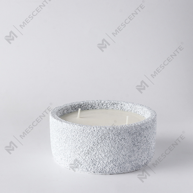 M&Scent Luxury Handmade Logo Spiritual Pillar Candles Scented Glass With Crystals, 3 Wick Candle