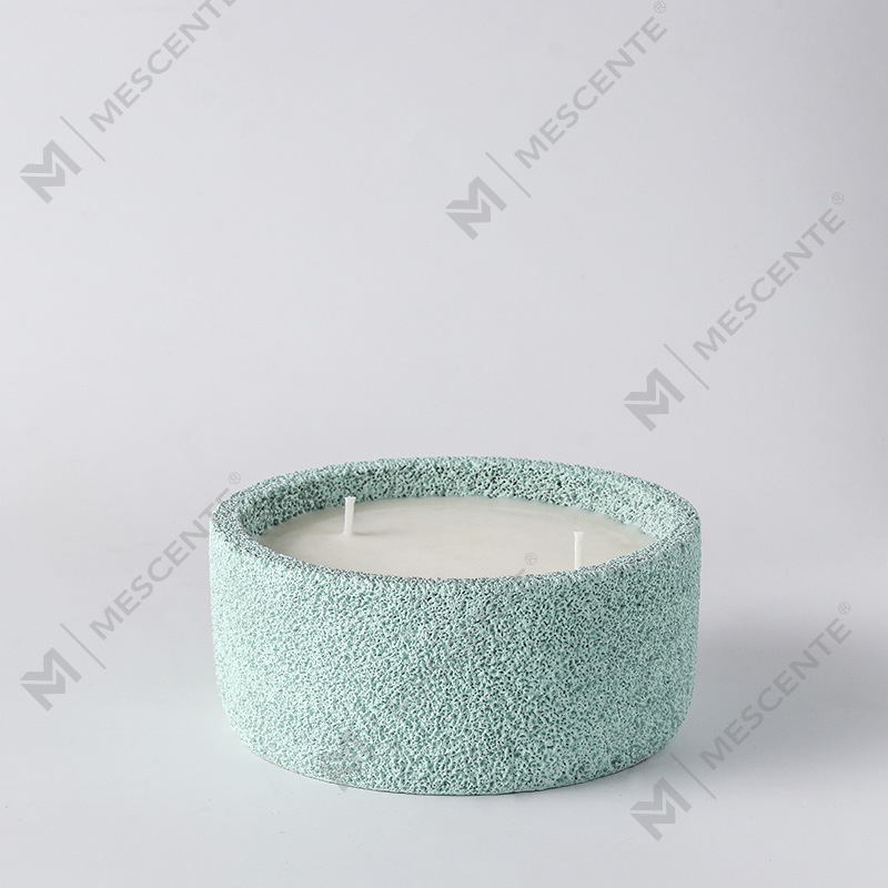 M&Scent Luxury Handmade Logo Spiritual Pillar Candles Scented Glass With Crystals, 3 Wick Candle