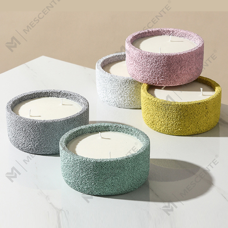 M&Scent Luxury Handmade Logo Spiritual Pillar Candles Scented Glass With Crystals, 3 Wick Candle