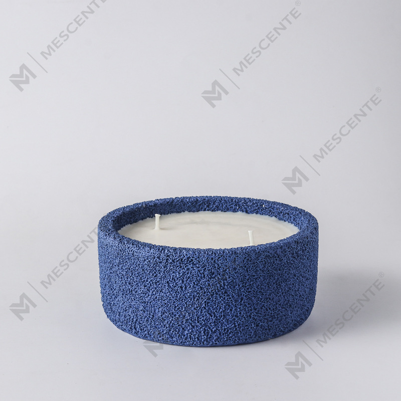 M&Scent Luxury Handmade Logo Spiritual Pillar Candles Scented Glass With Crystals, 3 Wick Candle