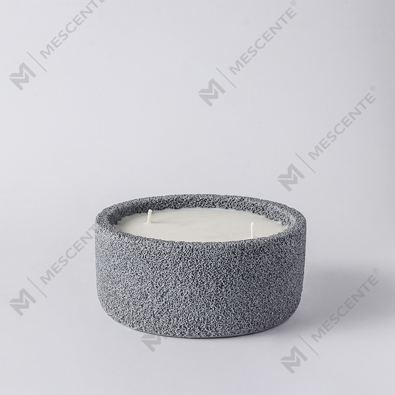 M&Scent Luxury Handmade Logo Spiritual Pillar Candles Scented Glass With Crystals, 3 Wick Candle