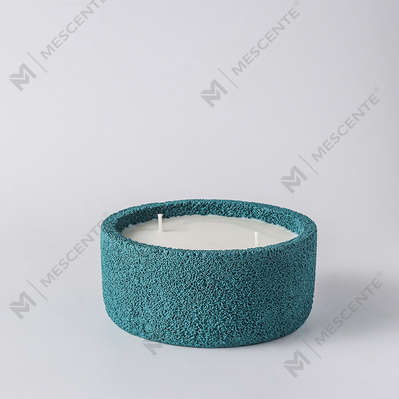 M&Scent Luxury Handmade Logo Spiritual Pillar Candles Scented Glass With Crystals, 3 Wick Candle