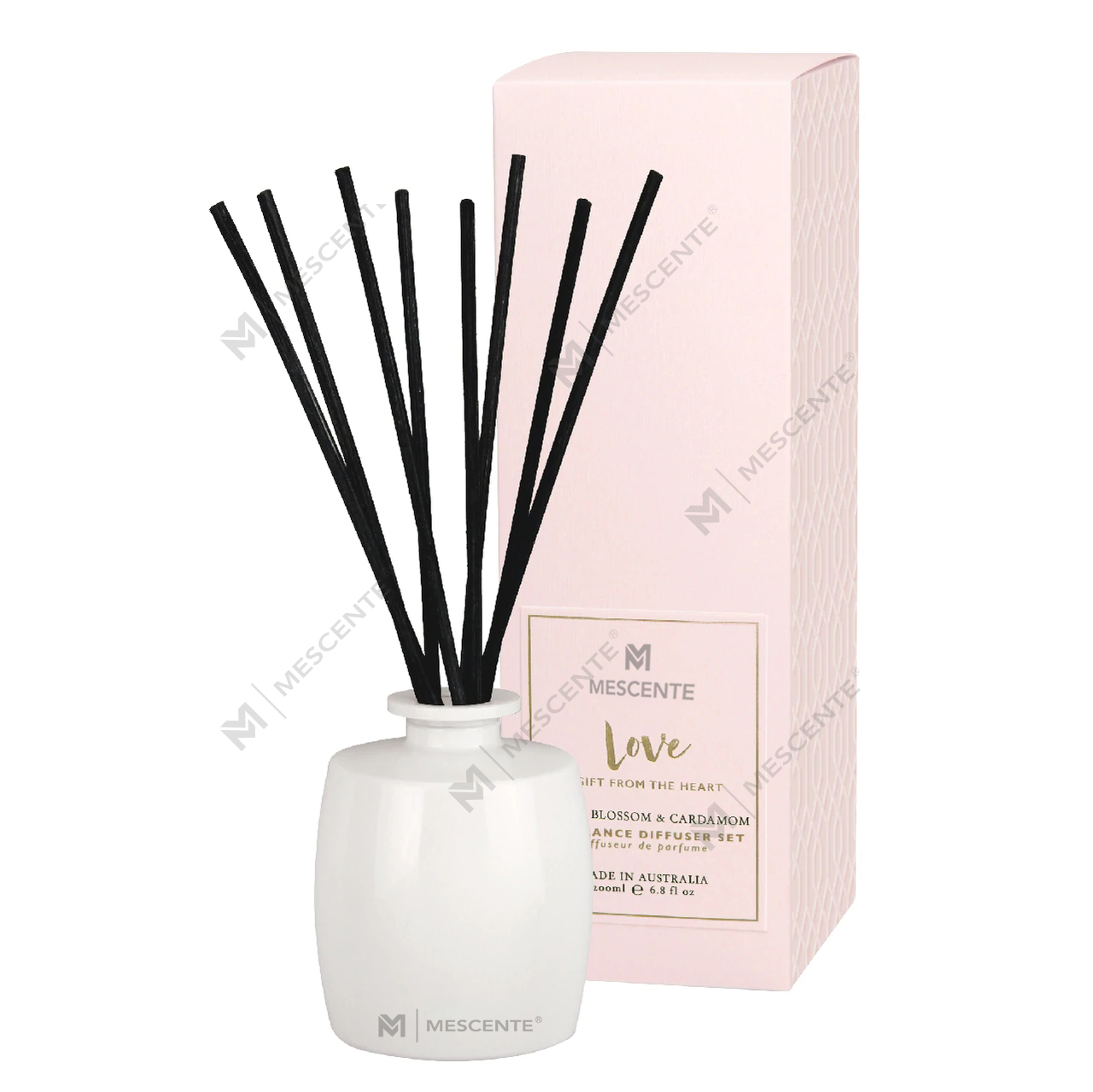 M&Scent Large Glass Bottle Home Essentials Aroma Reed Diffuser Gift Set With Rattan Sticks