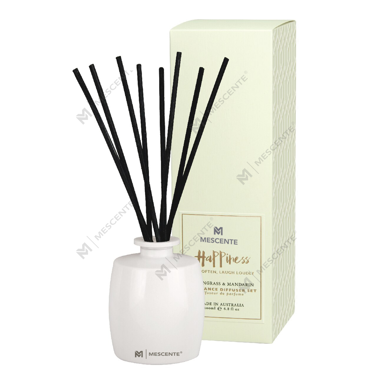 M&Scent Large Glass Bottle Home Essentials Aroma Reed Diffuser Gift Set With Rattan Sticks