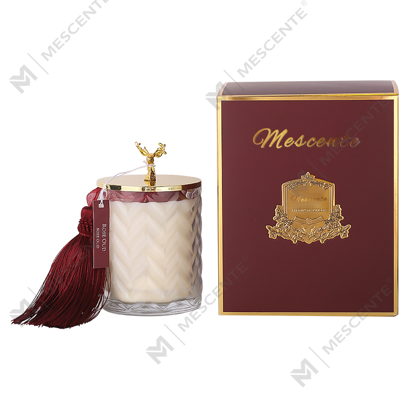 M&Scent Wholesales Custom Private Label Container Aromatherapy Scented Fragrance Aroma Soy Candles With Crystals
