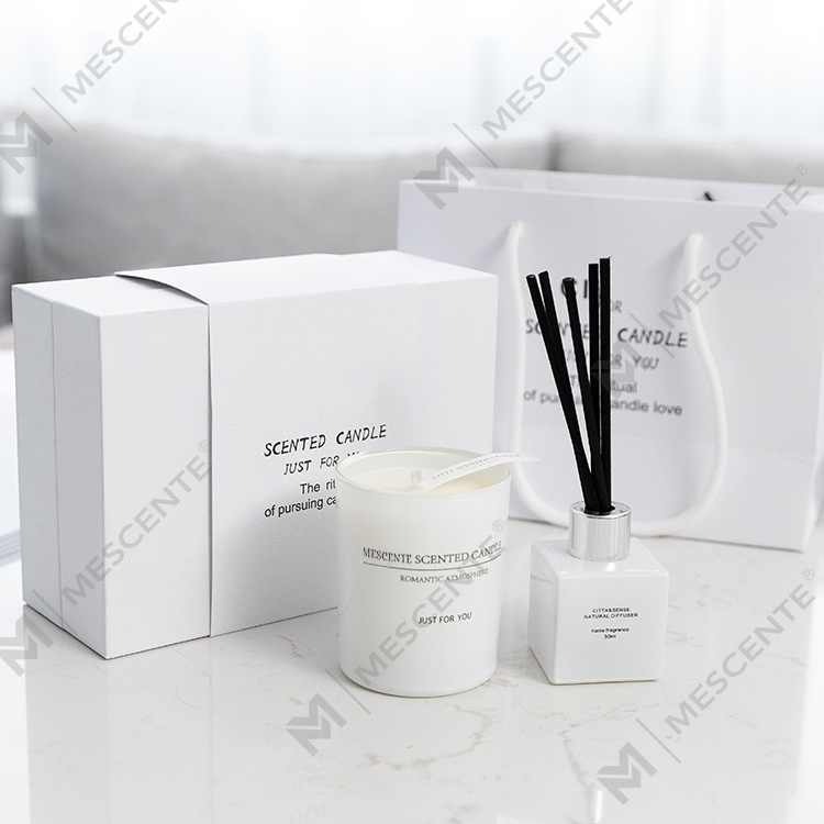 140g Home Scented Candle Fragrance Reed Diffuser Gift Set A99199		