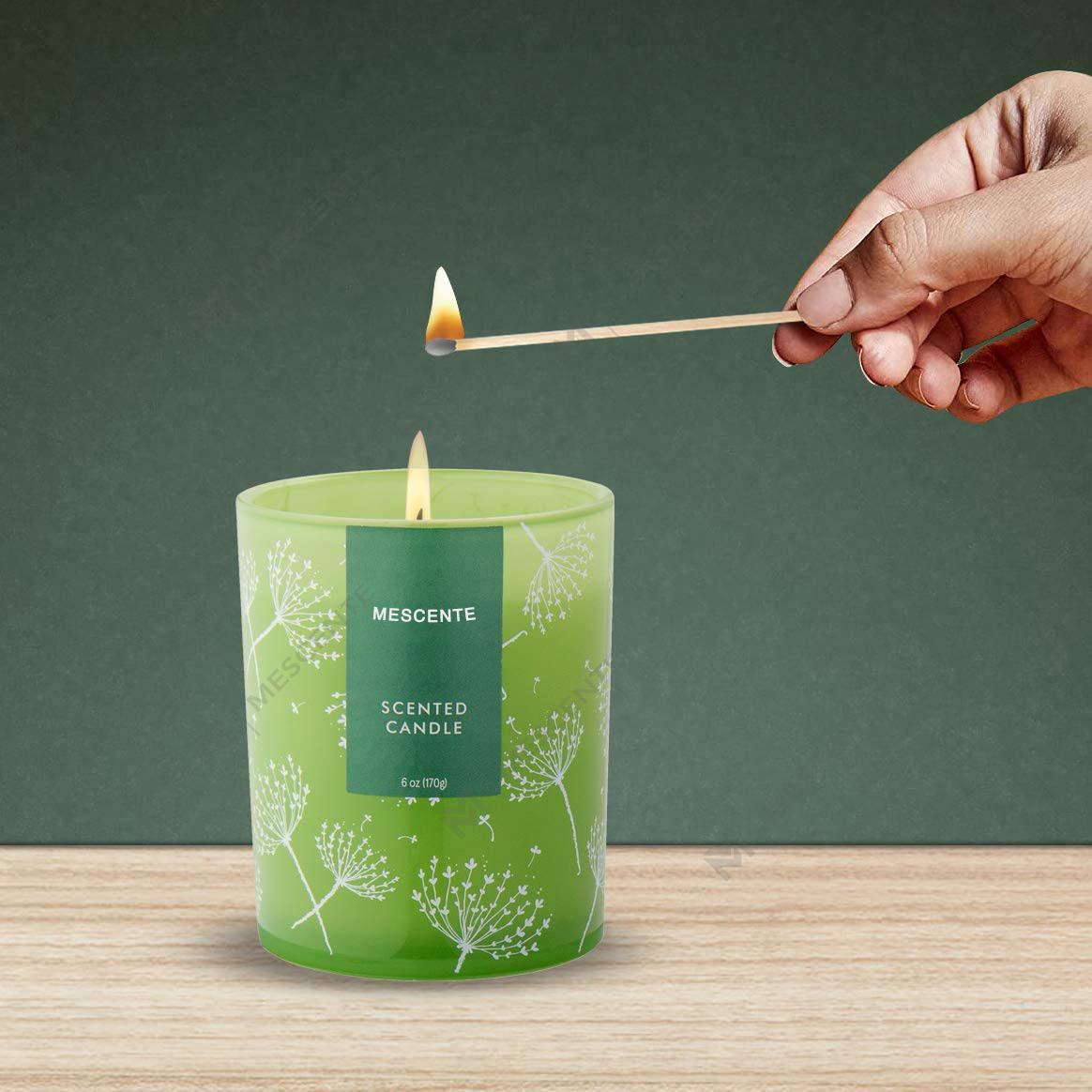 M&Scent Custom Shaped Logo Print Sample Aromatheraphy Scented Candle Favors, Scented Candles with Dried Flowers