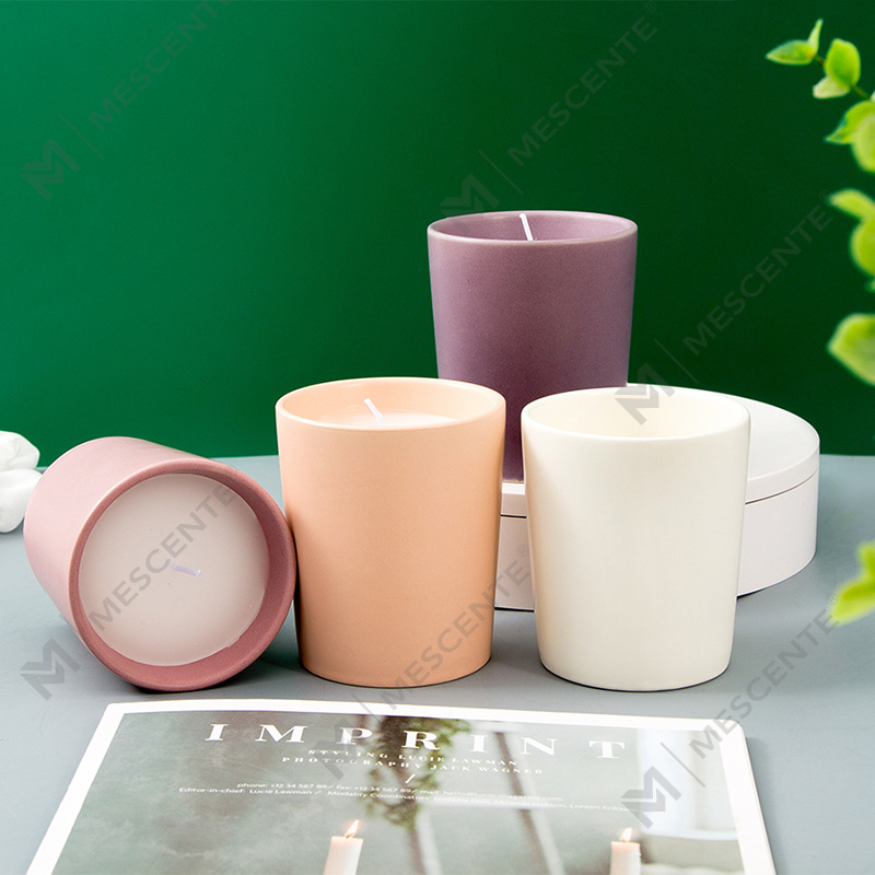 Luxury Customised Ceramic Jars Private Label Citta Labeled Scented Soy Wax Candles With Dried Flowers