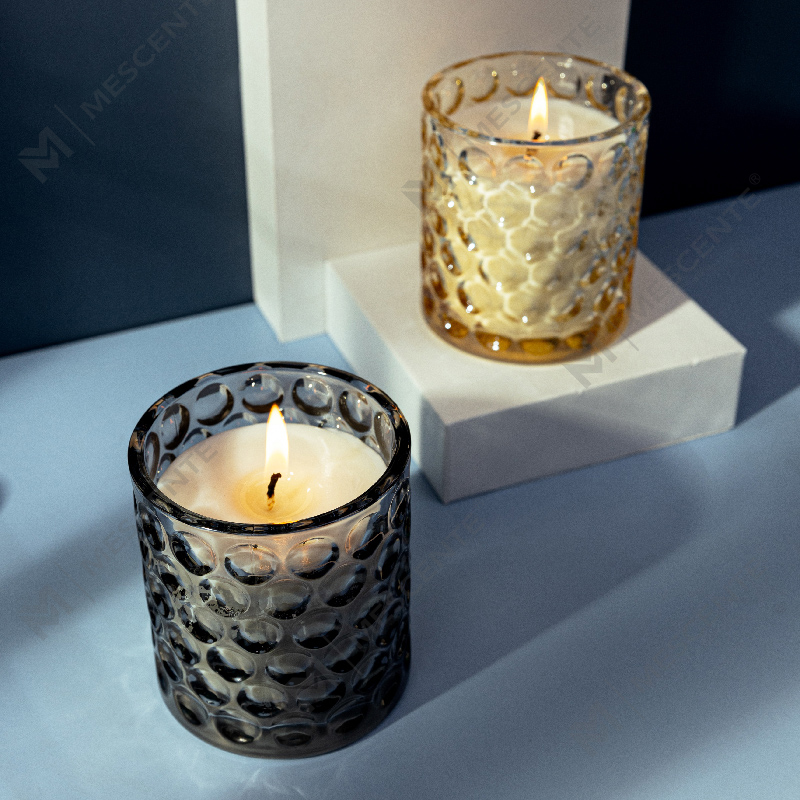 Customised Luxury Clear Colored Glass Soy Wax Private Label Citta Labeled Scented Candles With Dried Flowers