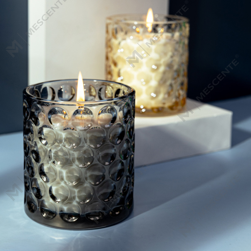 Customised Luxury Clear Colored Glass Soy Wax Private Label Citta Labeled Scented Candles With Dried Flowers
