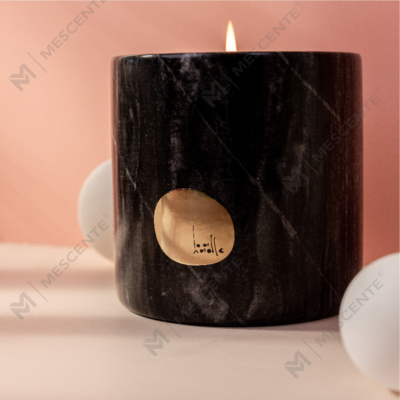 Luxury Customised Private Label Ceramic Holders Citta Labeled Scented Soy Wax Candles With Dried Flowers