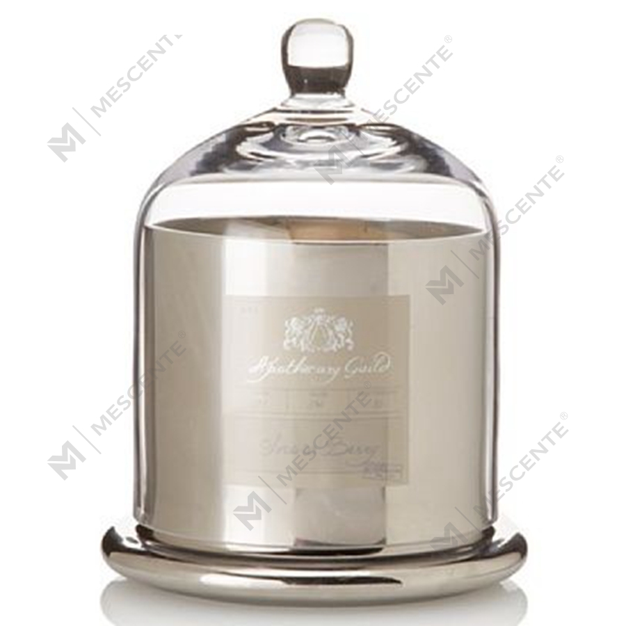 Mescente Luxury Silver Domed cover Scented Candle holder glass dome Jars