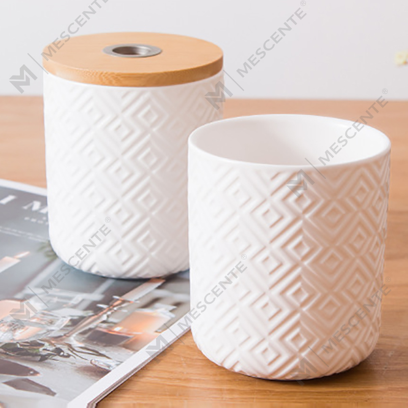 M&Scent 100ml 200 ml Round Ceramic Aroma Decorative Glass Bottle Reed Diffuser