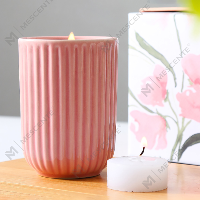 Wholesale Luxury High Quality Customised Private Label Colored Ceramic Soy Wax Woodwick Scented Candles In Bulk