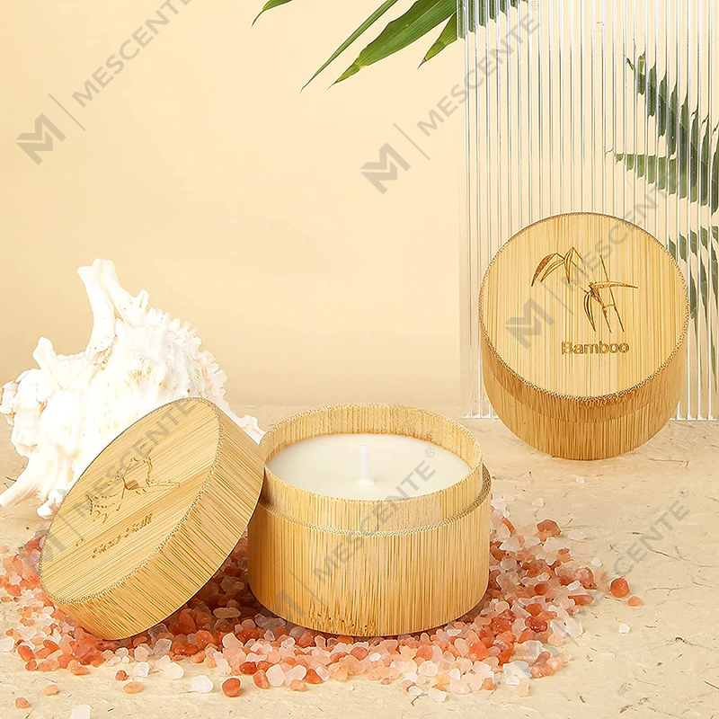 Good Smelling Bamboo & Sea Salt Candles for Home Scented, Soy Wax Organic Candle Set