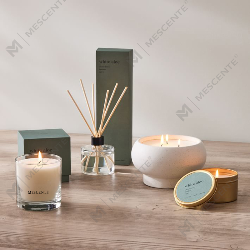 Customize Christmas White Barn Dry Flower Cake Scented Candle Set With Lid