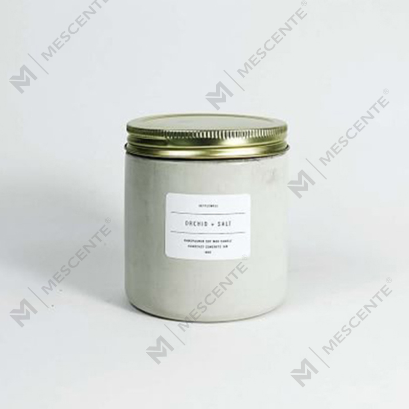High Quality White Custom Concrete Jar Scented Candle with Lid