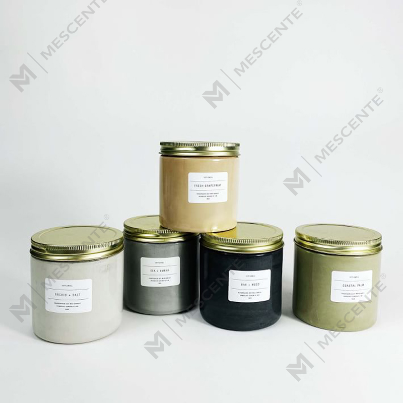 White Custom Concrete Jar Scented Candle with Lid