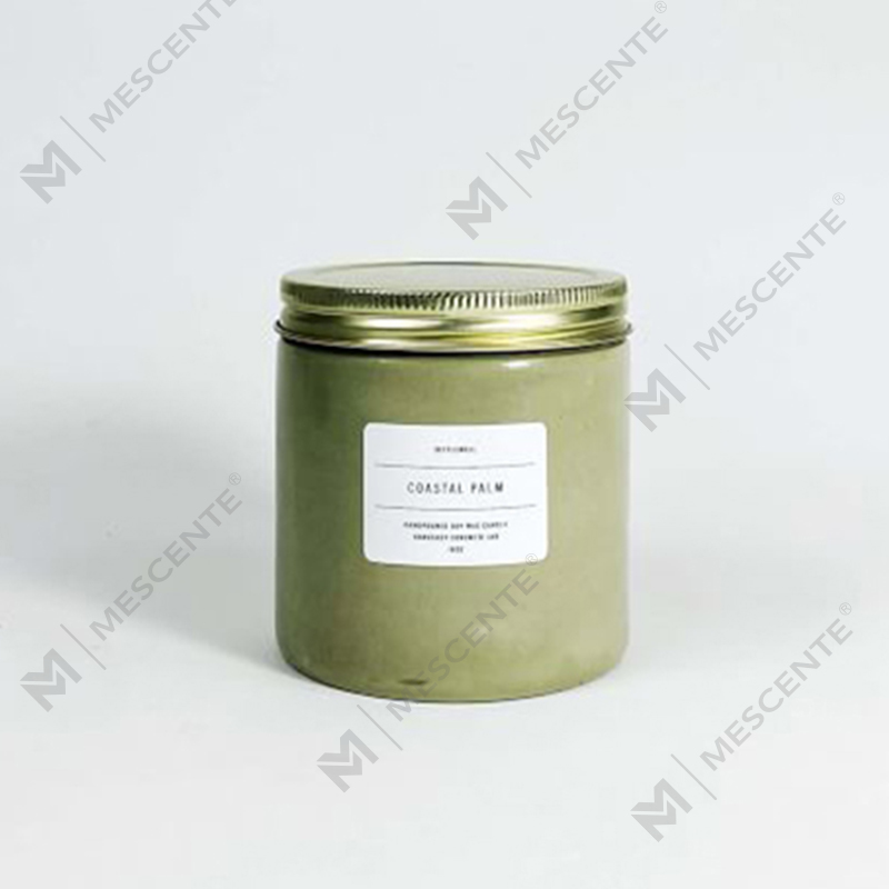 White Custom Concrete Jar Scented Candle with Lid