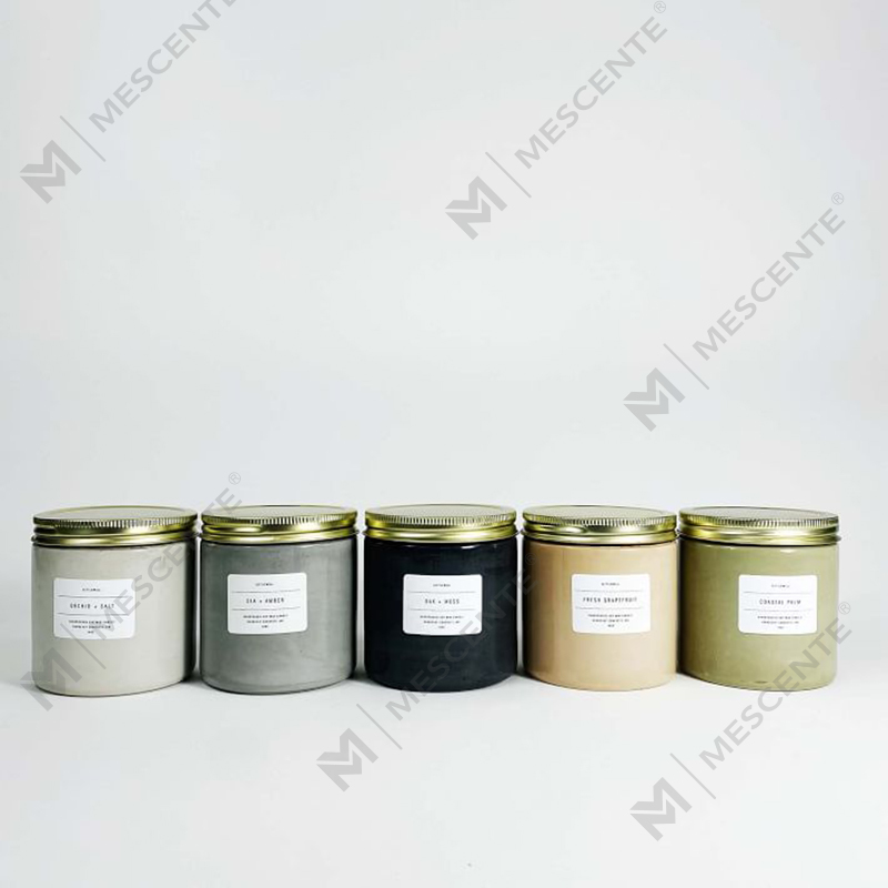 White Custom Concrete Jar Scented Candle with Lid