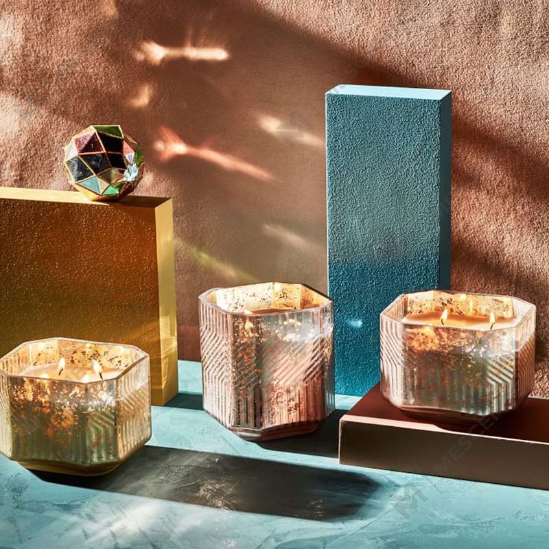 Wholesale Custom Cheap Glass Paraffin Wax Religious Deco Mercury Scented Candles