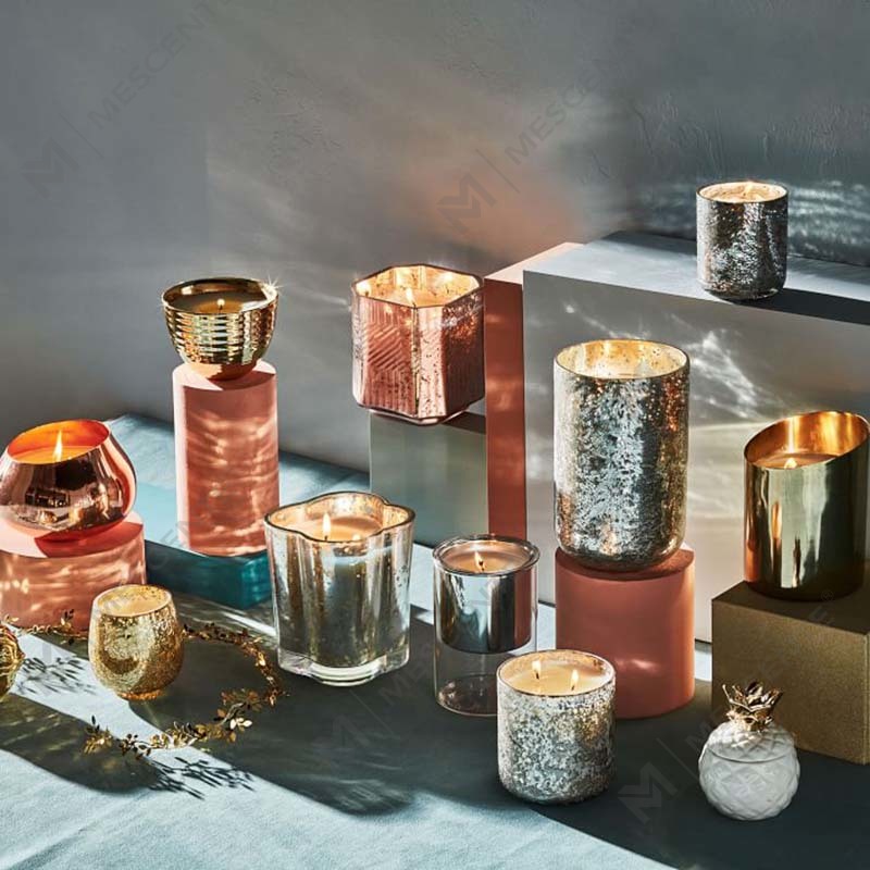 Wholesale Custom Cheap Glass Paraffin Wax Religious Deco Mercury Scented Candles