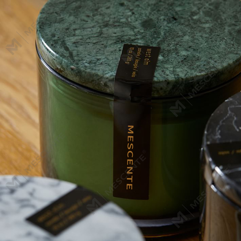 Wholesale Low Moq Luxury Unlabeled 2 Wick Vitrina Marble Lidded Candle