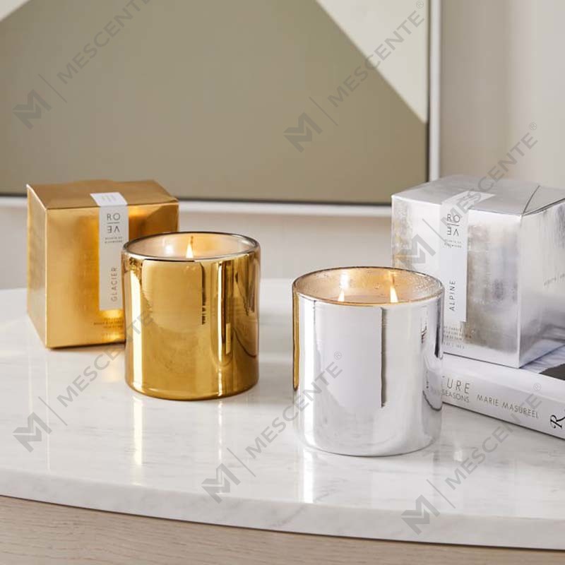 Amazon Luxury Custom Gold Print Logo Black Glass Jar Scented Soy Wax Candle Decoration Gift Set