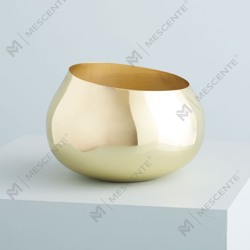 wholesale color luxury private label Angled Metal Round Scented Candles