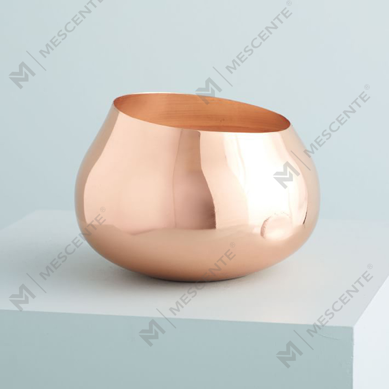 wholesale color luxury private label Angled Metal Round Scented Candles