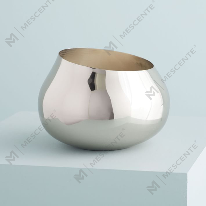 wholesale color luxury private label Angled Metal Round Scented Candles