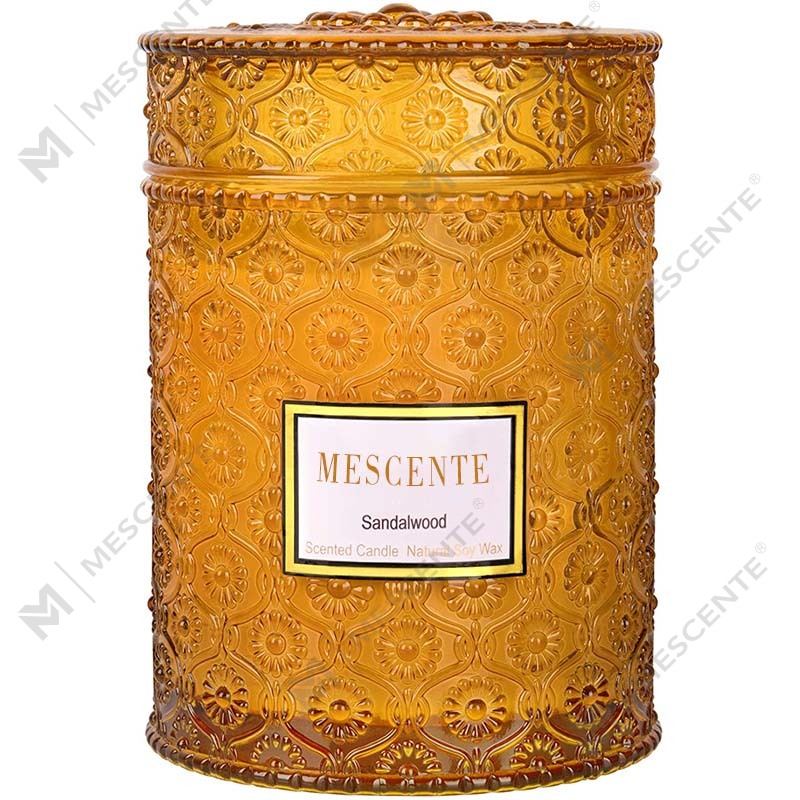 M&Scent Homemade Eucalyptus Spear Mint Soy Wax Dried Flower Scent Spa Candle