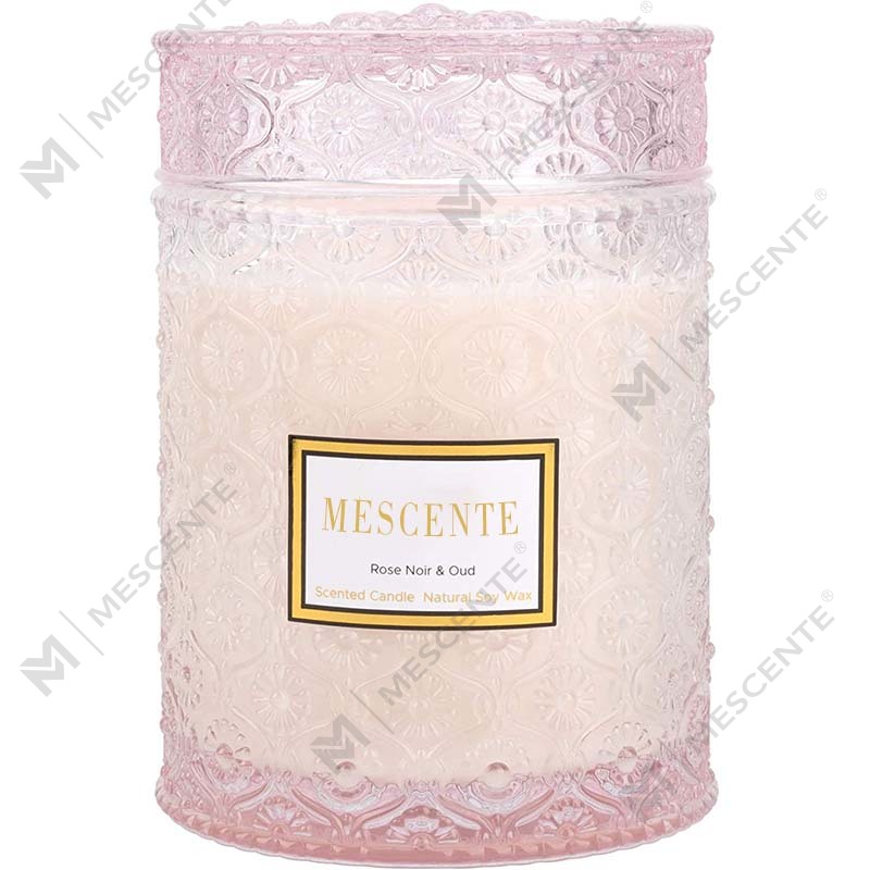 M&Scent Homemade Eucalyptus Spear Mint Soy Wax Dried Flower Scent Spa Candle